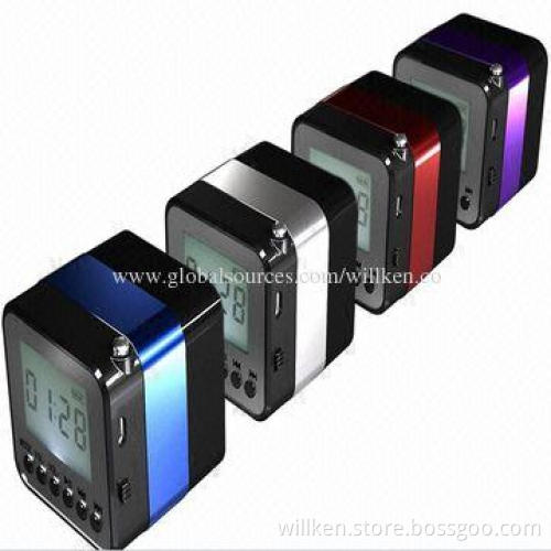 Bluetooth Speaker with Alarm Clock, LCD, Supports Mobile Phone Handsfree Function, TF